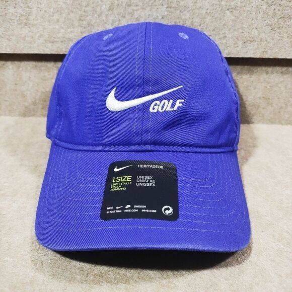 Nike Dri-Fit Blue Golf Swoosh Logo Hat Unisex - Picture 1 of 4